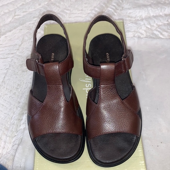 Easy Spirit dark brown open toe leather sandals. NWOT. Size 6M. - Picture 1 of 6
